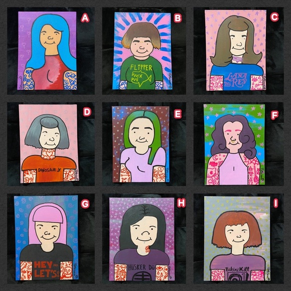 💖 Original Tattooed Lady Canvas Paintings - Picture 3 of 12